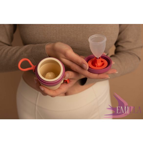 Emanui is a portable menstrual cup cleaner that saves water