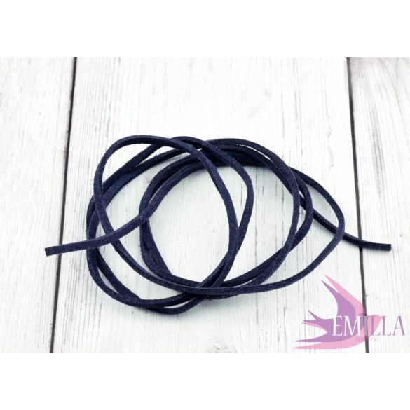 Dark blue faux suede velvet cord - 70cm