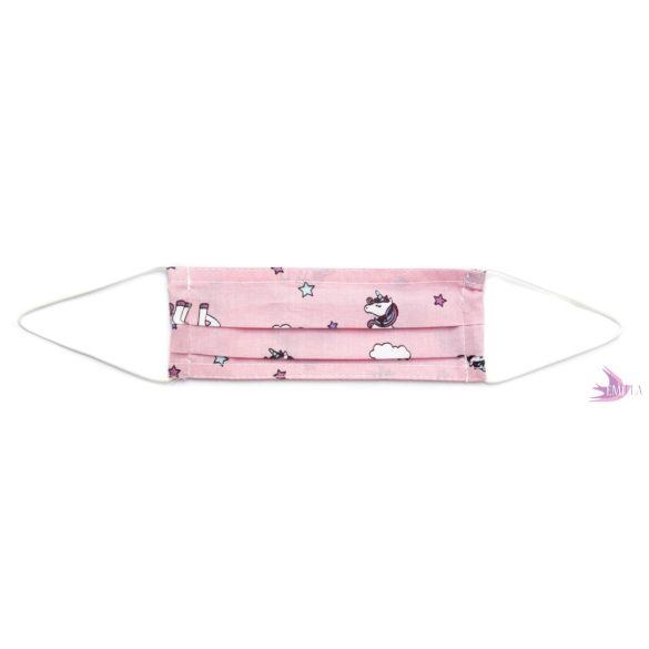 Kids face mask - Pink Unicorn / cotton