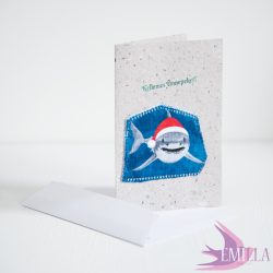 Sharkmas Karácsonyi ZW képeslap borítékkal