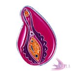   Csillogós, fém Vagina/Vulva kitűző - Hooray for the Vajayjay!