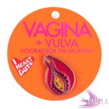 Csillogós, fém Vagina/Vulva kitűző - Hooray for the Vajayjay!