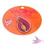 Csillogós, fém Vagina/Vulva kitűző - Hooray for the Vajayjay!