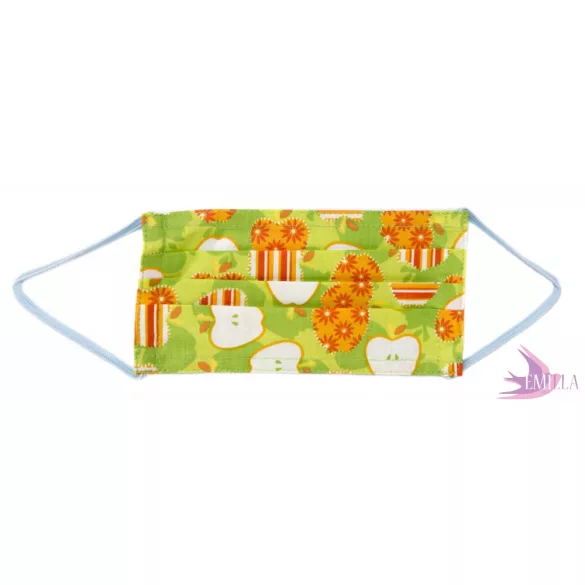 Washable, sterilizable face mask - Green Apple / cotton