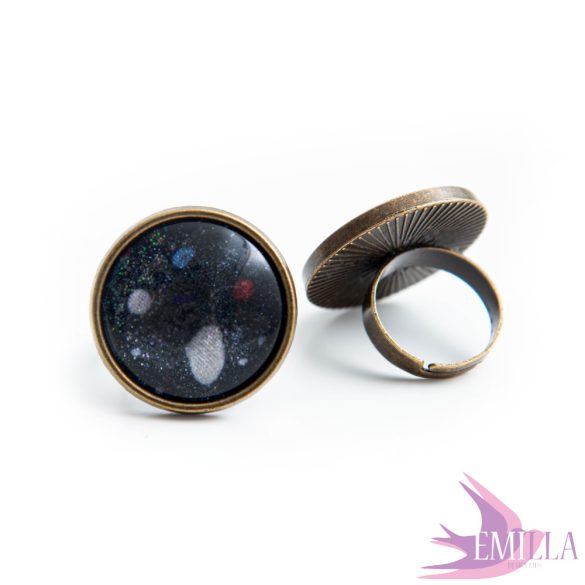 Galaxy - Bronze ring with glitter