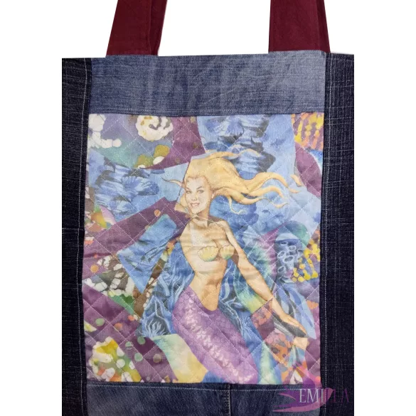 XL Patchwork Zero Waste Mermaid Dream - Cotton tote bag 