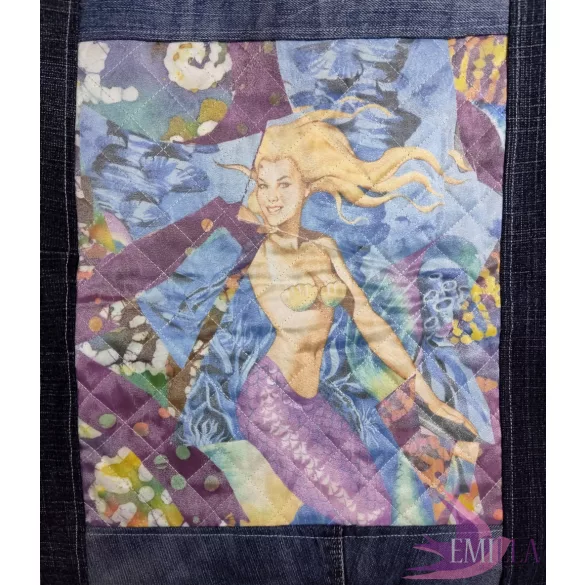 XL Patchwork Zero Waste Mermaid Dream - Cotton tote bag 