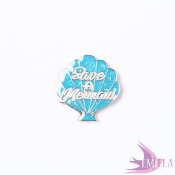 Save a Mermaid, Baby Blue - enamel pin with glitter