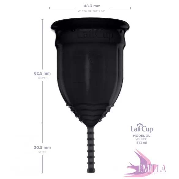 Lalicup XL for extra heavy flow and high cervix - Black