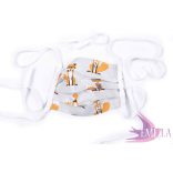 Tie-on Washable, sterilizable face mask -  Mr. Fox - Cotton