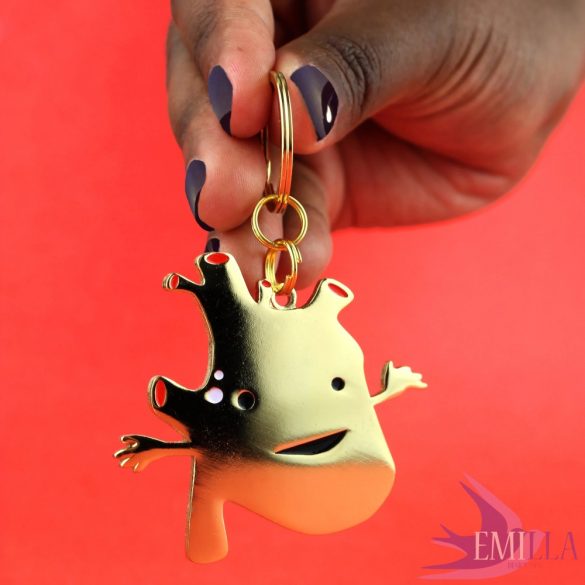 Aranyszív fémkulcstartó - Heart of Gold