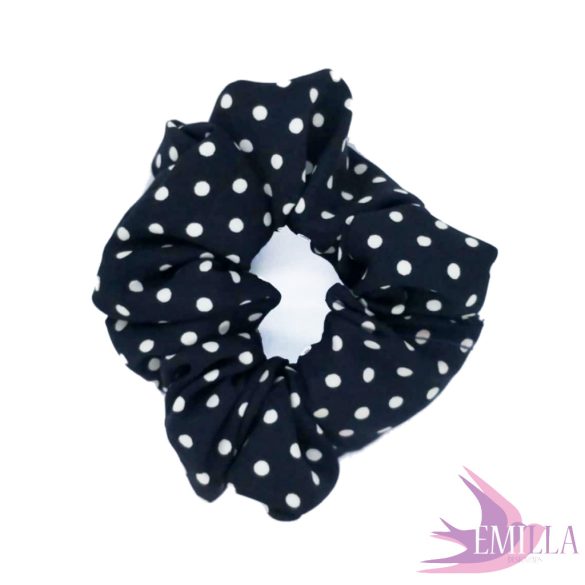 Black Polka scrunchie