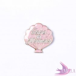 Save a Mermaid, Baby Pink - enamel pin with glitter
