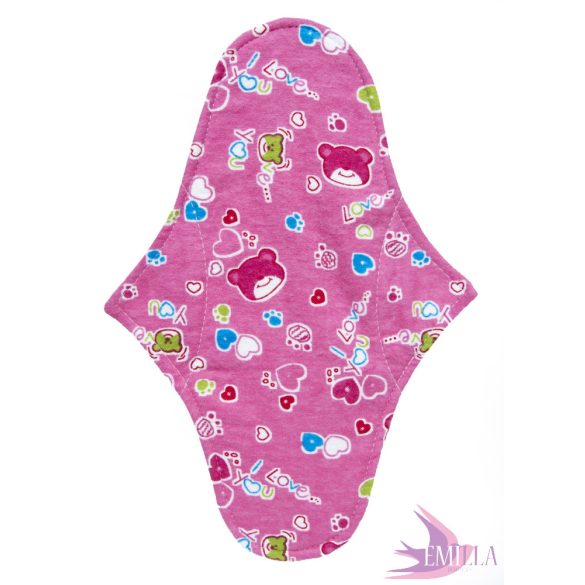 Athéné incontinence pad - Pink Bear (cotton flannel)