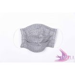 Washable, sterilizable face mask - Grey Polka / cotton guaze