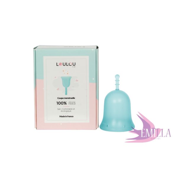 Loulou Cup Turquoise (Softer) - Large size - with a FREE Emilla liner