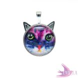 Cattitude Lilac silver plated pendant