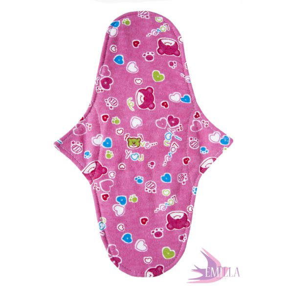Szeléné incontinence pad - Pink Bear (cotton flannel)