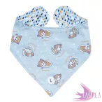Cotton bib - Blue Kitty / Size L