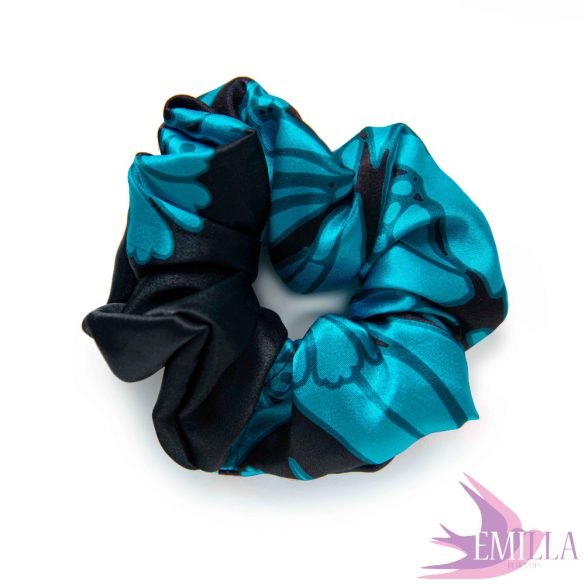 Blue Silk scrunchie