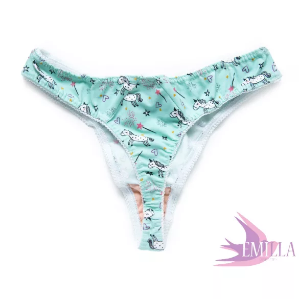Unicorn Glitter - M-es tanga fehérnemű, valódi csillámmal