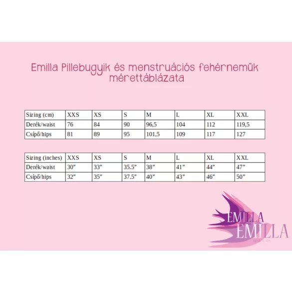 Pink Anime menstruációs bugyi M