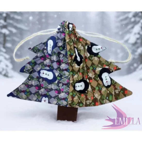 Boho Karácsonyfa táska - 100% pamut