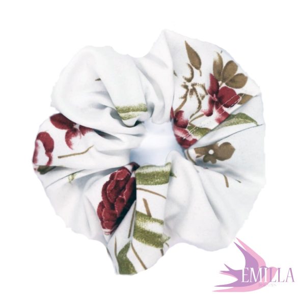 White Bloom scrunchie