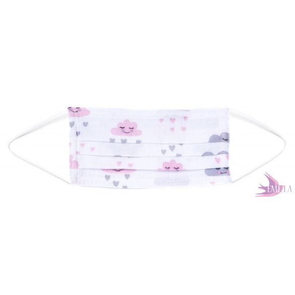 Washable, sterilizable face mask - Cloud / cotton guaze