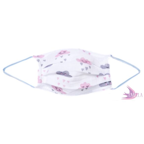 Washable, sterilizable face mask - Cloud / cotton guaze