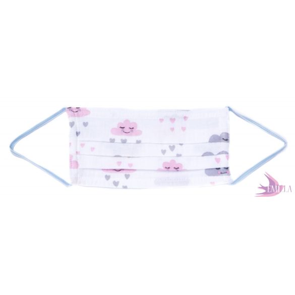 Washable, sterilizable face mask - Cloud / cotton guaze