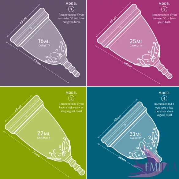 Juju Cup model 4 - shortened size (for low cervix) - Transparent