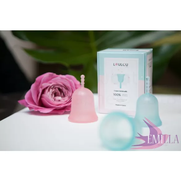 Loulou Cup Turquoise (softer) - small size - with a FREE Emilla liner