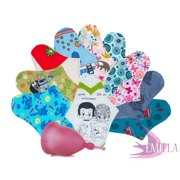 FEE Cup L Pink - 10db Emilla tisztasági betéttel