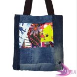 XL Patchwork Zero Waste Little Red - Pamut bevásárlótáska 