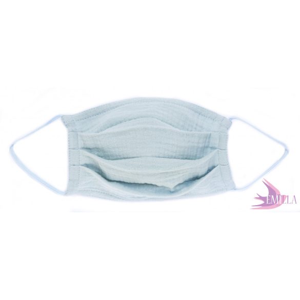 Washable, sterilizable face mask - Baby Blue / cotton guaze