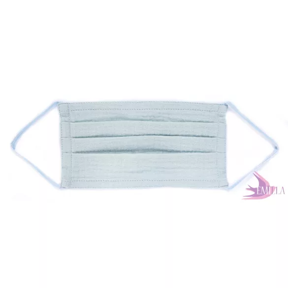 Washable, sterilizable face mask - Baby Blue / cotton guaze