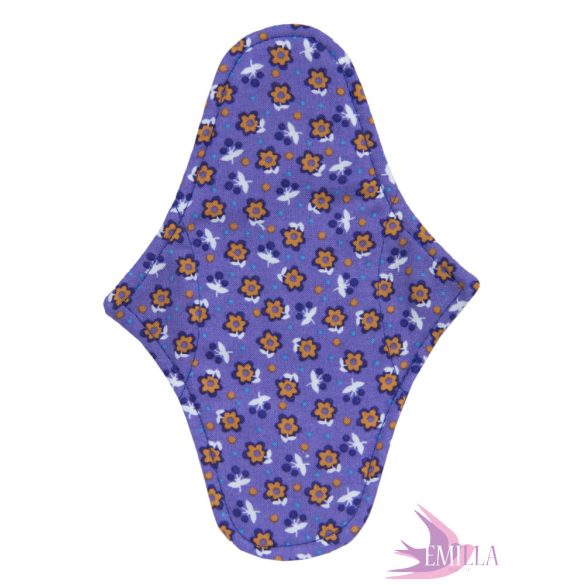 Afrodité small pad (S) for moderate flow - Purple Petals